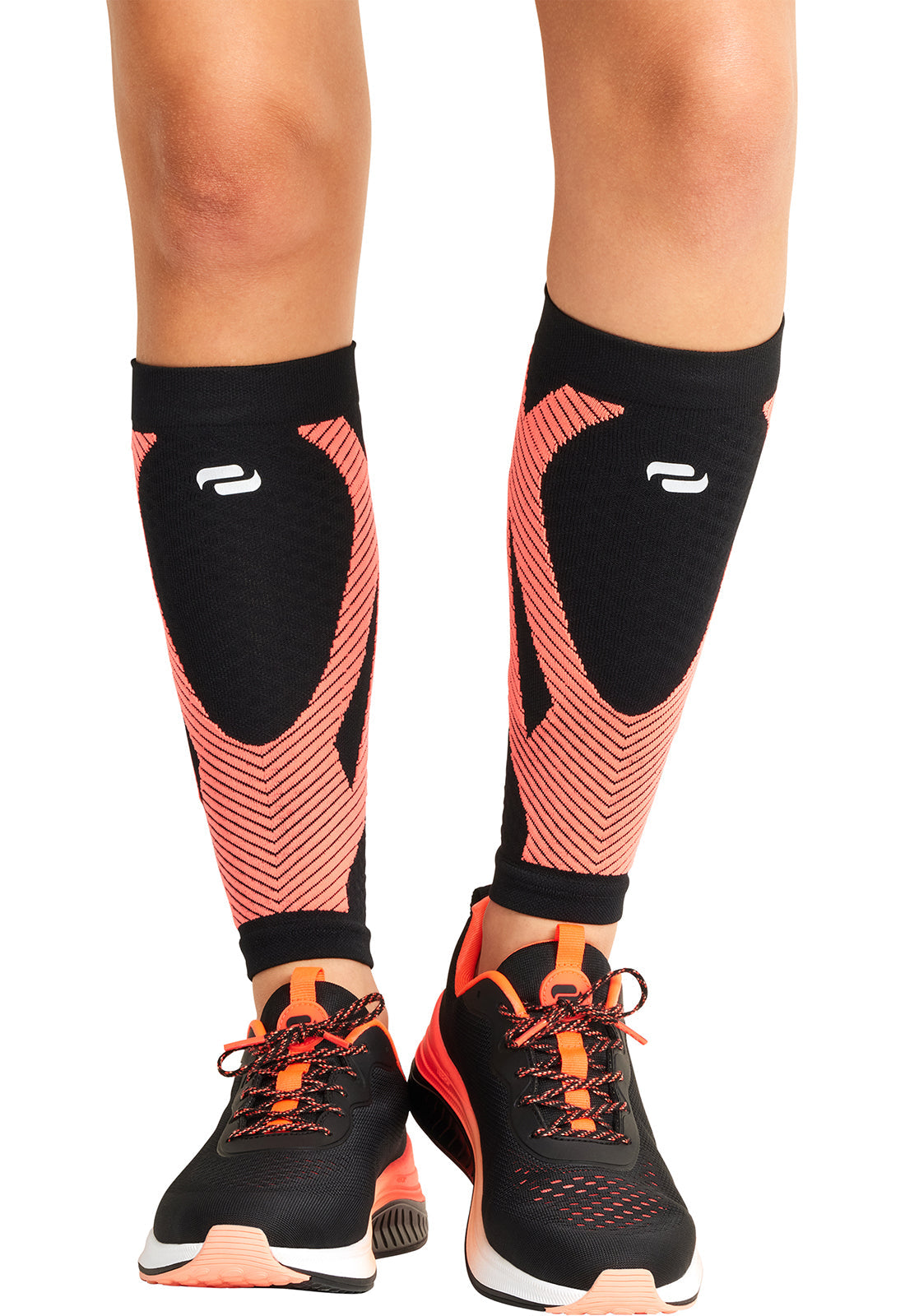 Unisex Calf Sleeve 10-15 mmHg Compression - Black/Vivid Orange